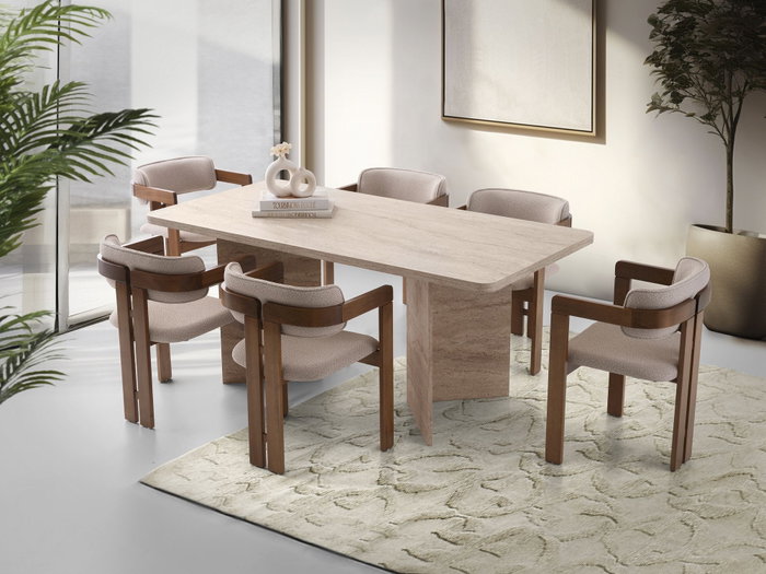 Hanah Home Mesa de Comedor Loft - 2931 en Travertino Hanah Home Mesa de Comedor Loft - 2931 en Travertino